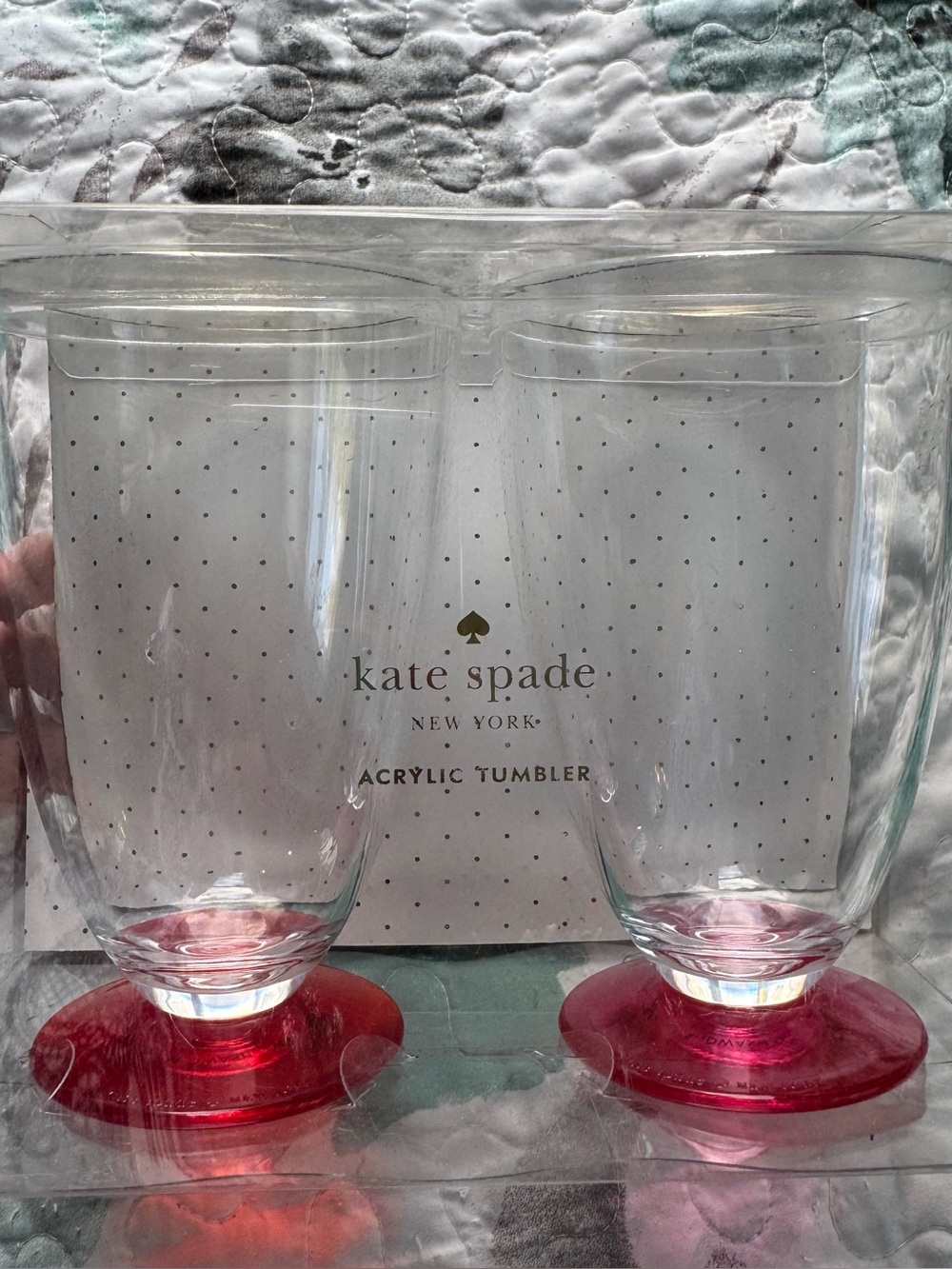 Kate Spade NWT 16oz acrylic glasses